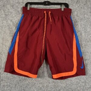 Vintage Nike Shorts Swim Bathing Suit Mens Medium Y2K Beach Swoosh Retro Red‎